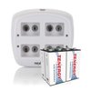 Tenergy TN136 4 Bay 9V Smart Charger with 4 Pieces Tenergy Premium 9V NiMH Rechargeable Batteries