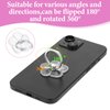 2Pcs Transparent Phone Ring Grips Clear Finger Kickstand Cell Phone Ring Holder 360 Degree Rotation Flower Finger Ring Grip Glitter Cell Phone Finger Holder for Mobile Phones Cases