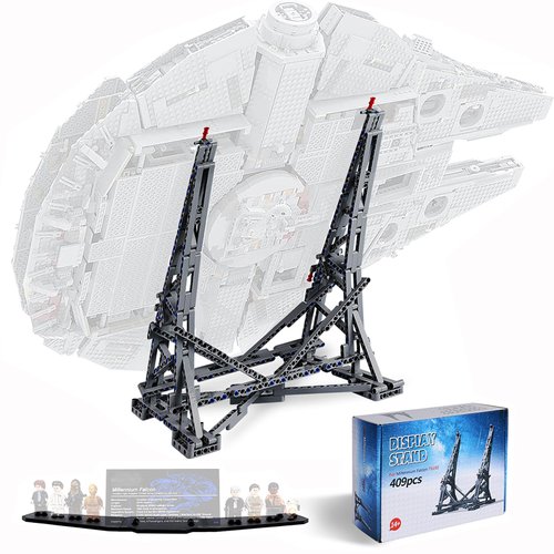 Kyglaring Vertical Display Stand for Lego Ultimate Millennium Falcon 75192 Building Blocks Model Set, Creative DIY Bricks Bracket Holder Building Kit with Arcylic Base (409 PCS, No Lego Set)