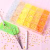 30000PCS Yellow AB Resin Flatback Rhinestones Kit, Jelly Resin Non-Hotfix Rhinestones for Crafts Makeup DIY Decoration Tumblers Nail Art 2mm, 3mm, 4mm, 5mm