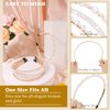 ACO-UINT 4 Pack Pearl Headbands for Women, White Faux Pearl Hairbands Bridal Hair Hoop, Cute Headbands with Pearl for Girls Party Wedding Hair Accessories for Women Flower Girl