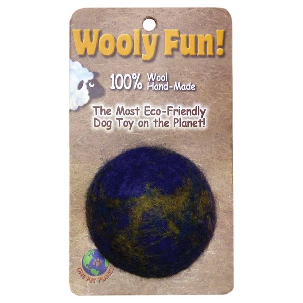 One Pet Planet 86013 3.5-Inch Wooly Fun Ball Dog Toy