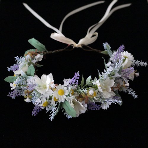 Vivivalue Wedding Flower Crown Women Flower Headband Hair Wreath Floral Headpiece Halo Party Prom Photos