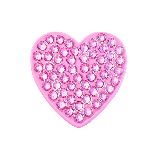 NAVIKA Pink Heart Golf Ball Marker Made with Austrian Crystals | Magnetic Hat Clip Included for Any Age Golfer | Valentine's Themed Ball Marker | Breast Cancer | Gift for Women and Kids