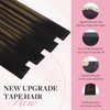 MAXITA Tape in Hair Extensions Human Hair Balayage Dark Brown to Chestnut Brown 20 inch 100g 40pcs Real Human Hair Extensions Natural Hair Extensions Remy Straight Hair