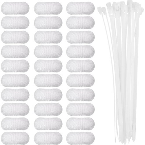Sumind 30 Pack Nylon Lint Trap Washing Machine Lint Fabric Mesh Snare Washer Lint Catcher with 30 Pack Cable Ties