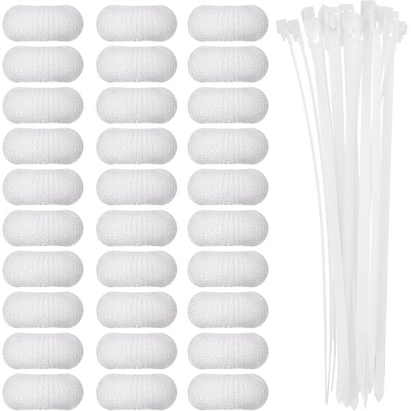 Sumind 30 Pack Nylon Lint Trap Washing Machine Lint Fabric Mesh Snare Washer Lint Catcher with 30 Pack Cable Ties