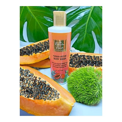 Natura Amor by Joyce Giraud Papaya Enzyme Body Wash - Nourishing & Moisturizing, Ideal for All Skin Types - Papaya Scent, 8 Fl. Oz.