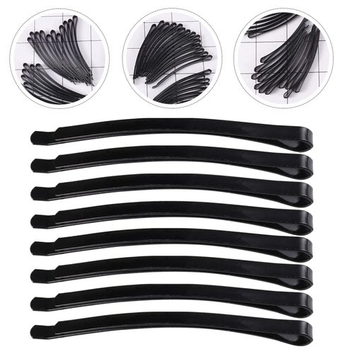 COHEALI 50pcs Simple Black Metal Painting Bobby Pin Classic Diy Hairpins Hair Accessory For Women