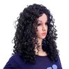 SWACC 20-Inch Long Big Bouffant Curly Wigs for Women Synthetic Heat Resistant Fiber Hair Pieces with Wig Cap (Black)