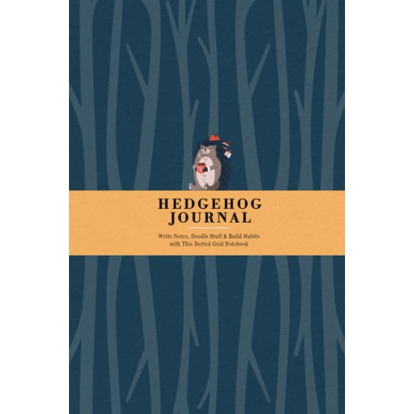 Hedgehog Journal: Write Notes, Doodle Stuff & Build Habits with This Dotted Grid Notebook | Hedgehog Enjoying Coffee