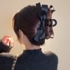 3Pcs Bow Claw Clip Black Hair Bow Hair Clips for Thick Thin Hair, Ribbon Bow Clips for Women Girls, Big Bows Hair Claws Non Slip Hair Styling Accessories Gifts