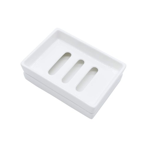 Ceramic Soap Dish Bar Soap Holder Double Layer Soap Tray Draining Soap Saver by Lofekea