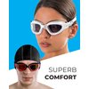 AqtivAqua Swim Goggles Swimming Goggles for Adult Men Women Kids 6-14 Youth Girls Boys Childrens DX-S (Red&Black frame, Red case, Shade lens)