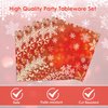 40Pcs Christmas Winter Snowflake Decorations Christmas Paper Plates and Napkins Kit for 20 Guests Red Christmas Snowflake Winter Wonderland Tableware for Winter Holiday Christmas Party Supplies