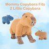 Capybara Plush with 2 Small Capybara Stuffed Animals, 3Piece Soft Capybara Stuffed Animals Zippers Playset, Capybara Mom with Babies, Unique Plushie Toys Model Dolls Collection for Kids