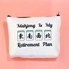 JXGZSO Novelty Mahjong Cosmetic Bag Mahjong Lover Gift Mahjong is My Retirement Plan Board Game Zipper Purse Gift Lucky Mahjong Player