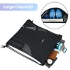 WANDF Drawstring Backpack Sports Gym Sackpack with Mesh Pockets Water Resistant String Bag for Women Men(Black)