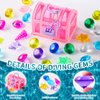 NHBTYKL 28 Pcs Colorful Diving Gem Pool Toys Set with Treasure Pirate Box Summer Swimming Gem Pirate Diving Toys Underwater Toy for Pool Use Treasures Gift Sets (Multicolor 30-40mm)