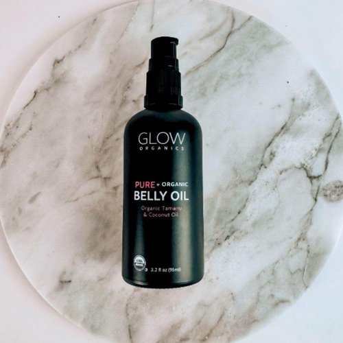 Glow Organics Belly Oil for Pregnancy, Prevents Stretch Marks & Scars, Organic Maternity Skincare, Fast-Absorbing, Pregnancy Safe Daily Ritual, 95ml