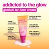 b.tan Gradual Self Tan Face Lotion | Addicted to the Glow - Daily Faical Tanning Cream for a Sunkissed Dark Bronze, Best Sunless Moisturizer, Hydrating Vitamin C, Travel Size, No Fake Tanner Smell