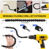 32pcs Flexible Drill Bit Extension Set, 105° Right Angle Drill Attachmen, Rotatable Joint Socket 1/4 3/8 1/2 In Hex Socket Adapter, Bendable Drill Bit Extension Screwdriver Bit