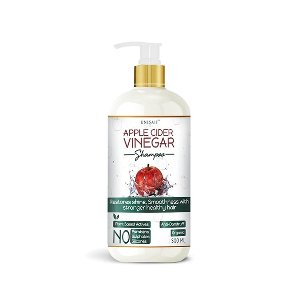 Unisaif Apple Cider Vinegar Shampoo – Anti Dandruff Shampoo | Daily Clarifying & Soothing Itchy Scalp Shampoo for Thinning Hair and Hair Loss | Sulfate Free Shampoo 300ml