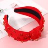 CENAPOG Crystal Red Headbands for Women Valentine's Day Heart Rhinestone Wide Crystal Hair Bands Knot Turban Headband for Girls Bridal Hair Hoop Wedding Headwear Hair Accessories Gifts (Red)