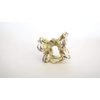 Small mini gold metal ab crystal flower hair claw clip