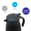 MIRA Stainless Steel Thermal Coffee Carafe, Double Wall Insulated Vacuum Flask, Tea, Water, and Coffee Dispenser, 1.5 Liter / 50oz, Black