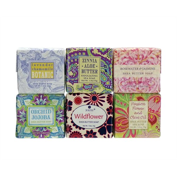 Greenwich Bay Trading Company Spring Garden Bloom Flower Shea Butter Soap Gift Set – Floral Shea Butter Soap Set of Six – Luxurious, Moisturizing, and Perfect for Gifting, 1.9oz (Summer)
