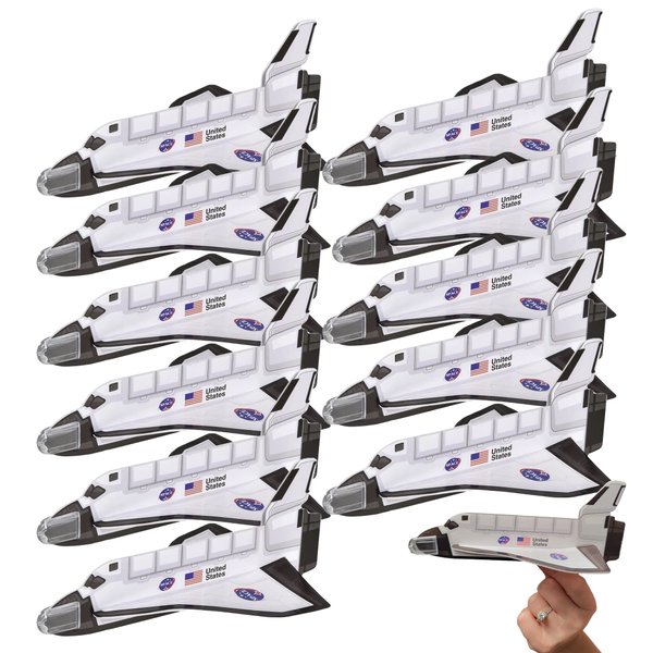 Zugar Land Space Shuttle Foam Gliders (8") (24 Pack) Outer Space Cosmos Flying Toys. Plane Fun Jet (24 Gliders)