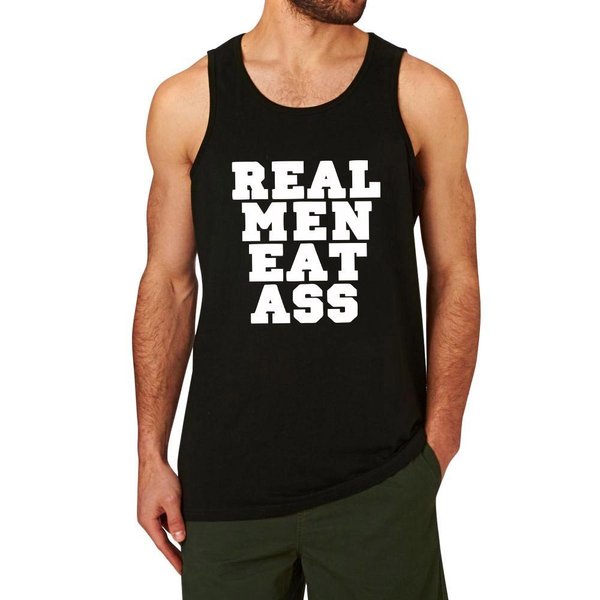 WINGZOO Workout Tank Top for Men-Real Mens Funny Saying Fitness Gym Racerback Sleeveless Shirts Black