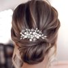 Asooll Pearl Bride Wedding Hair Comb Silver Rhinestone Bridal Side Combs Star Hair Accessories for Bride and Bridesmaid