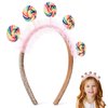 4pcs Lollipop Headbands Pink Candy Headband Sweet Princess Headband Hair Hoops Hair Accessories Party Favors