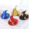 Lurrose 4pcs Mini Top Hat Hair Clips Shining Star Moon Halloween Witch Hat Flet Hairpins Hair Barrettes Hair Accessories for Party Performance Props