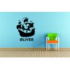 Pirate Ship Personalized Custom Name Wall Decals Wall Design Stickers Vinyl Removable Children Kids Rooms Girls Boys Baby Nursery Cartoon Size 20x20 inch