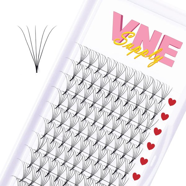 VNE Supply Volume Lash Extensions | russian volume fans lashes | premium false lash extensions | promade mega volume fans | loose premade fans- Soft, Natural, and Effortless! 5D, D curl, 15 mm