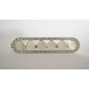 Silver oval pearly white bead crystal alligator hair clip for fine thin hair