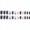 Foccna Coffin False Press on Nails Black Acrylic Fake Nails for Girl Full Cover Wear Finger Glossy Nail Bling Design Art Tips for Women and Girls 24 pcs
