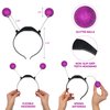 Funcredible Light Up Alien Headband and Glitter - Purple Martian Alien Antenna Headband - Sparkly Alien Costume Accessories - Space Head Bopper Outfit