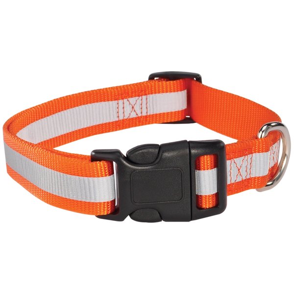 Guardian Gear Reflective Dog Collar, Fits Necks 10" to 16", Orange