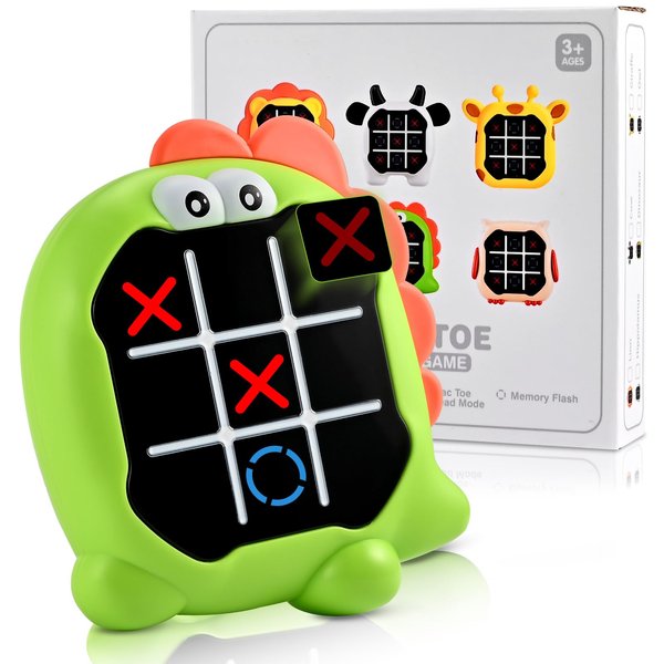 Faburo Electronic Tic Tac Toe Bolt Game, 3-in-1 Handheld Puzzle Game Console, Travel Board Fidgets Games for Kids 4 8 12, Brain Memory Games for Kids, Birthday Toy for Girl Boy
