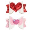 Valentines Glitter Hair Clips Love Heart Sequins Bows Hair Pins Kids Girls Party Hair Accessories for Valentine's Day Birthday Holiday Hair Accessories For Girls Toddler Kids
