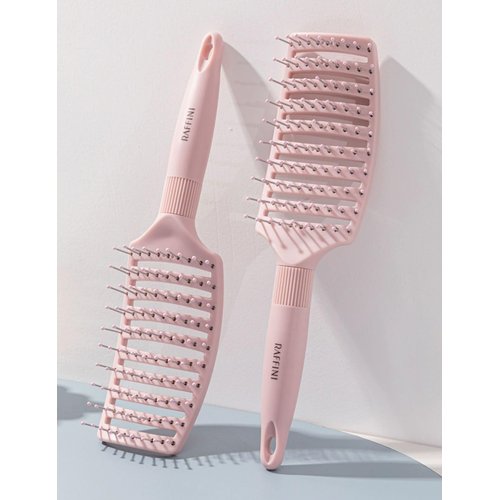 Curved Vented Hair Brush Fast Drying Detangling Massage Brushes for Long Wet Dry Thick Thin Curly Natural Hairs Women| airflow- From easyFlowing Pink Blue Green (Blue)