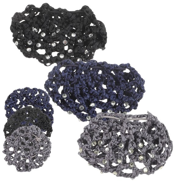 MERRYHAPY 6Pcs hair jewelry decor hair ties buns Women Bun Covers women hair net hair bun net women hairnets Hair Bun Covers hair net for Dancer Waitress rhinestones Diamond Hair ring