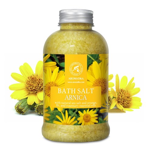 Arnica Bath Salts 21.16 Oz - 100% Natural Rosemary Orange and Fir Essential Oils - Sea Salt Arnica 600g - Best for Bath - Good Sleep - Relaxing - Body Care - Beauty