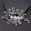 CASOLVX Crystal Wedding Hair Comb Pearl Crystal Hair Piece Bride Side Comb Hair Accessories for Women and Bride Handmade Jewelry(Silver)