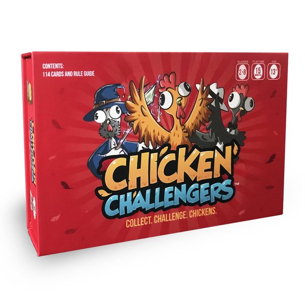 Chicken Challengers Card Game, Hilarious Games for Adults & Teens, New and Strategic Games for Adults and Family Game Night, 2-8 Players, Ages 13+, Travel-Friendly, 114 Cards