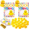 Sotiff 28 Sets Valentine's Day Gift Card for Kids with Rubber Ducks Bulk Valentine's Greeting Cards Mini Rubber Duck Party Favors for Valentine School Classroom Exchange Gift
